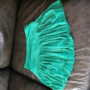 GIANNI BINI GREEN Poly Spandex Pleated Dance Yoga Skirt Skort Size M